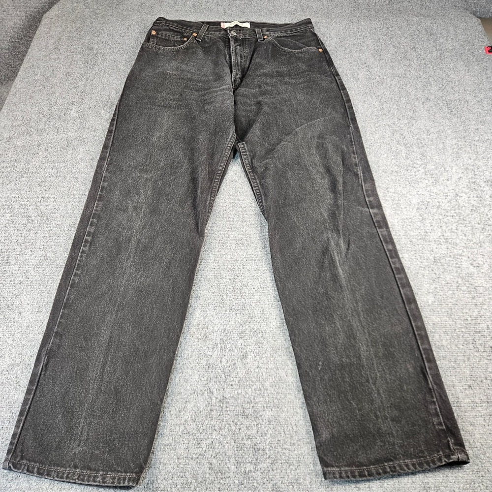 Levis 550 Relaxed Fit Jeans Mens 34x32 Faded Black Denim Tapered Leg 100% Cotton - Picture 1 of 10